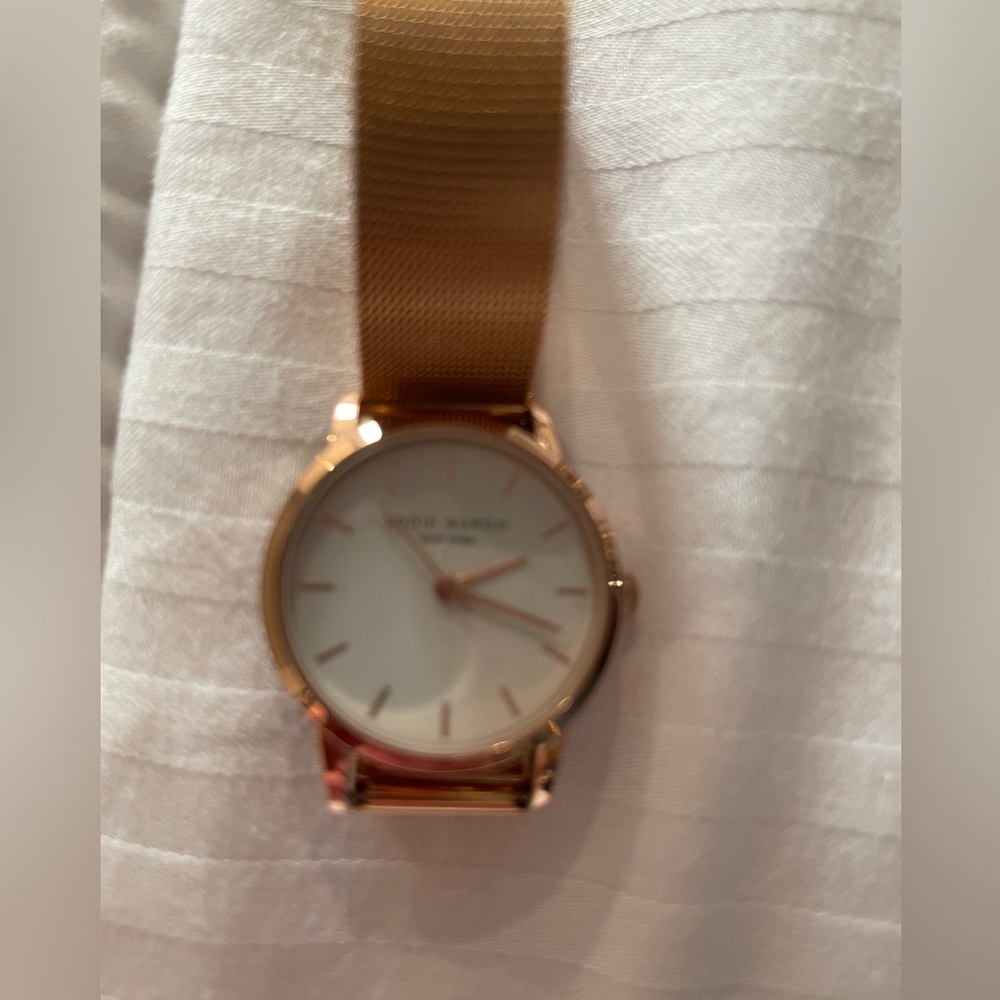 Rose Gold Watch with White Dial